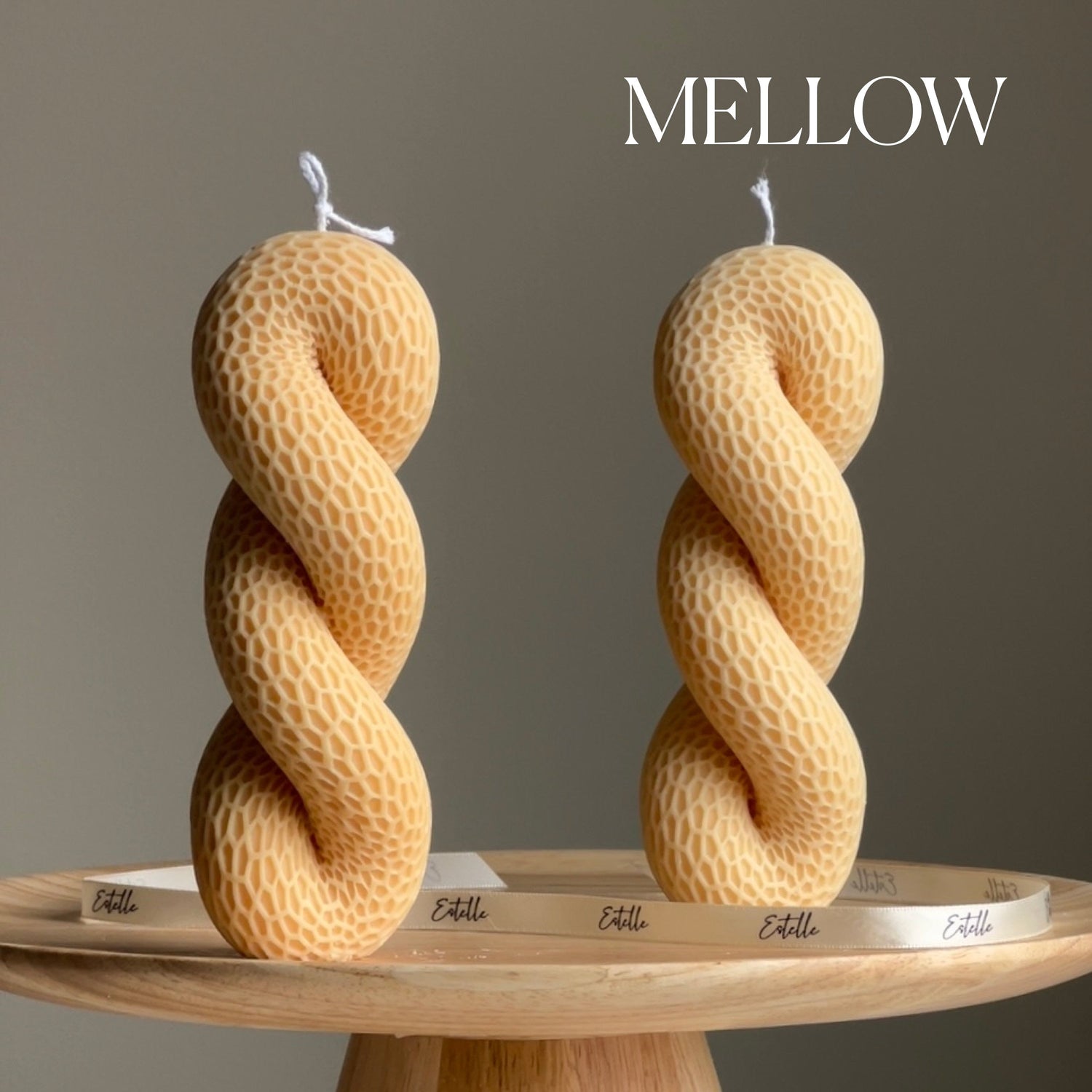 Tail Knot Pillar Candle - HartCentered