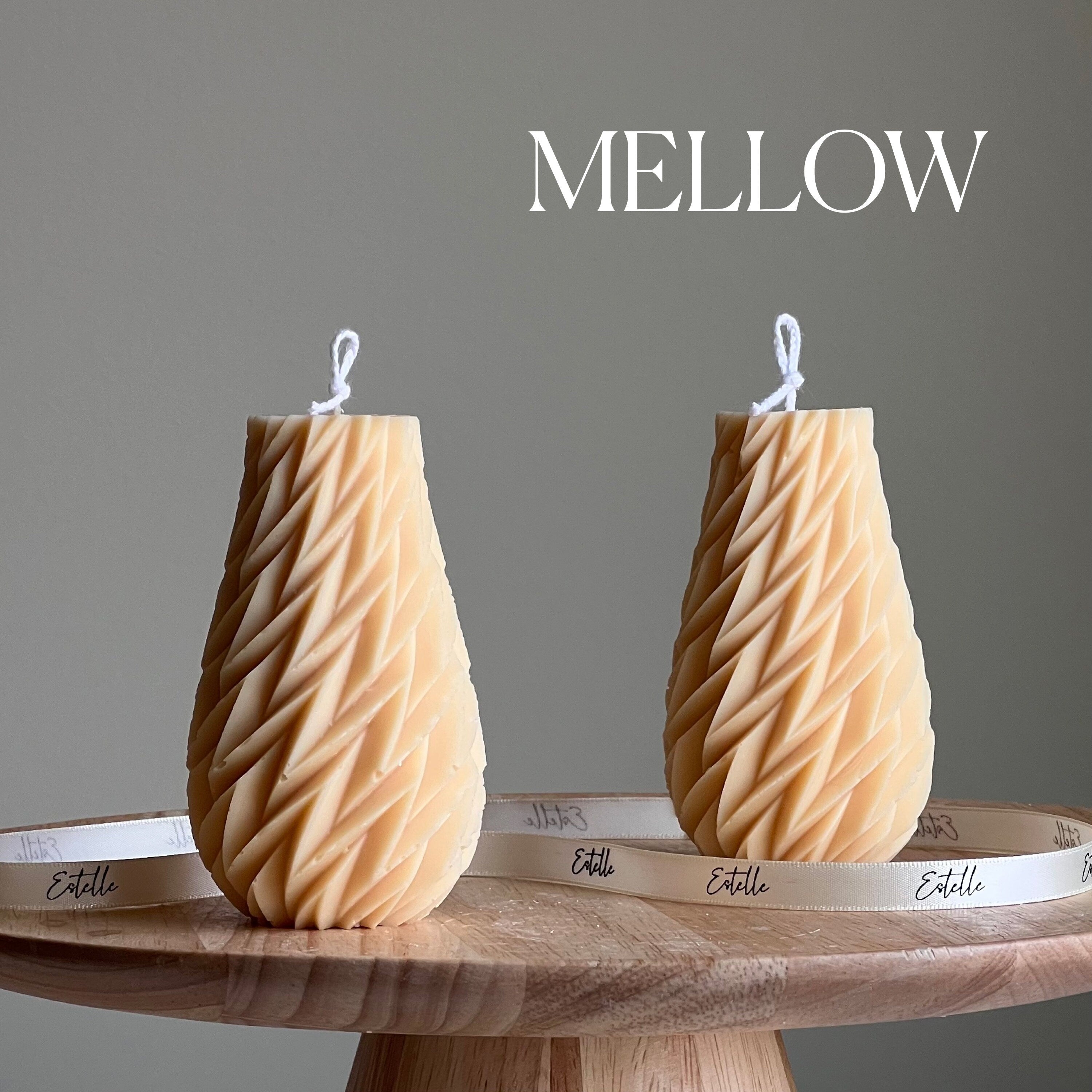 Geometric Wavy Pillar Candle - HartCentered