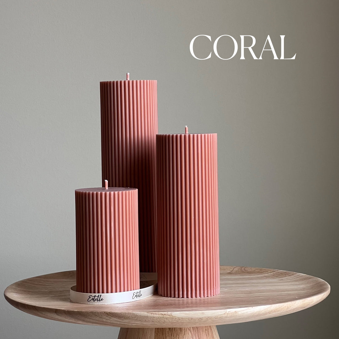 Ribbed Pillar Candle - HartCentered