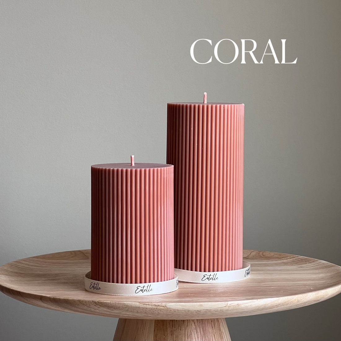 Ribbed Pillar Candle - HartCentered