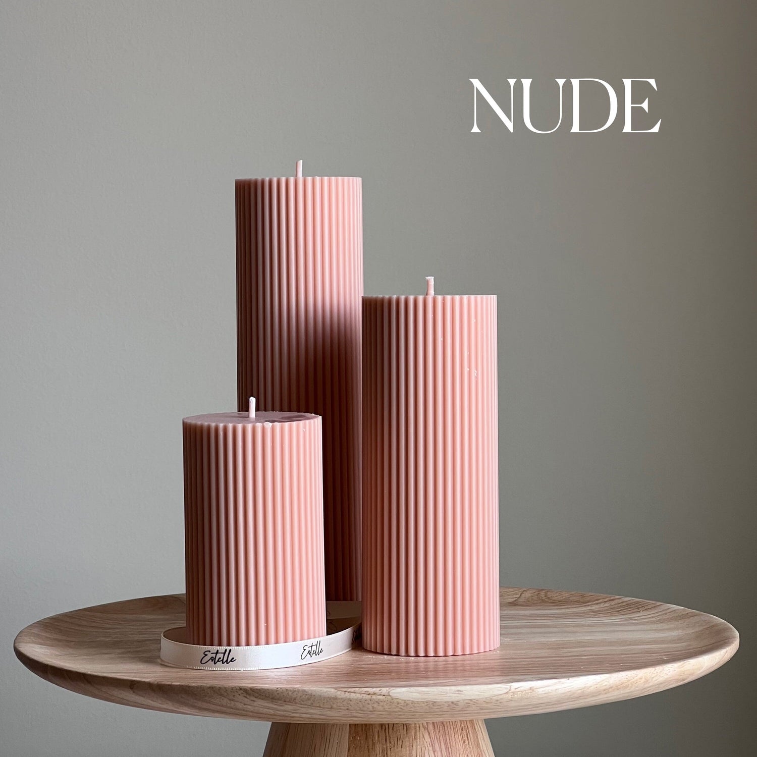 Ribbed Pillar Candle - HartCentered