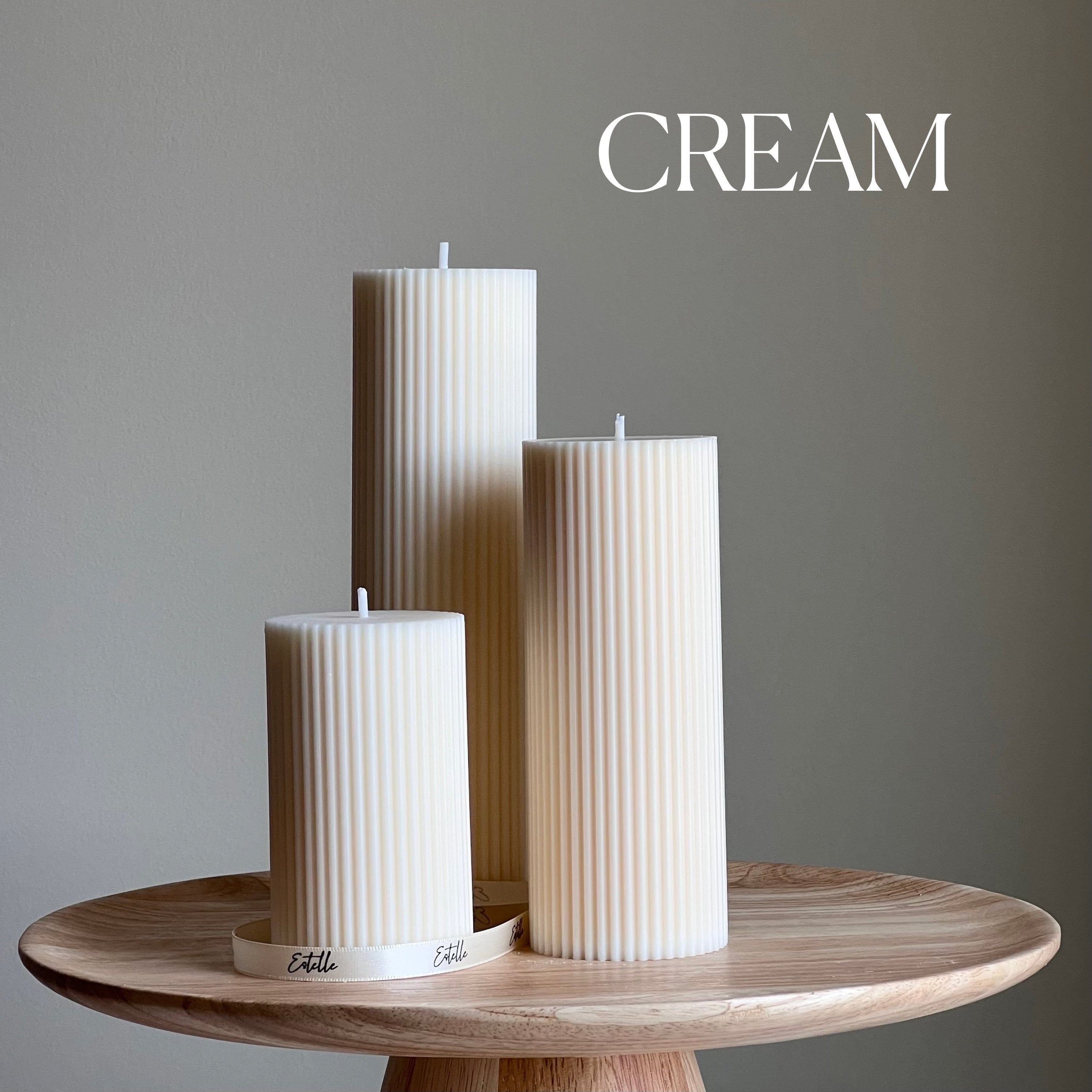 Ribbed Pillar Candle - HartCentered