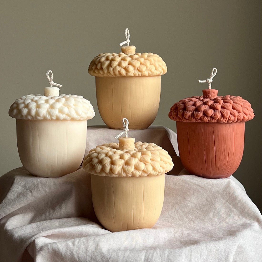 Large Autumn Acorn Candle - HartCentered