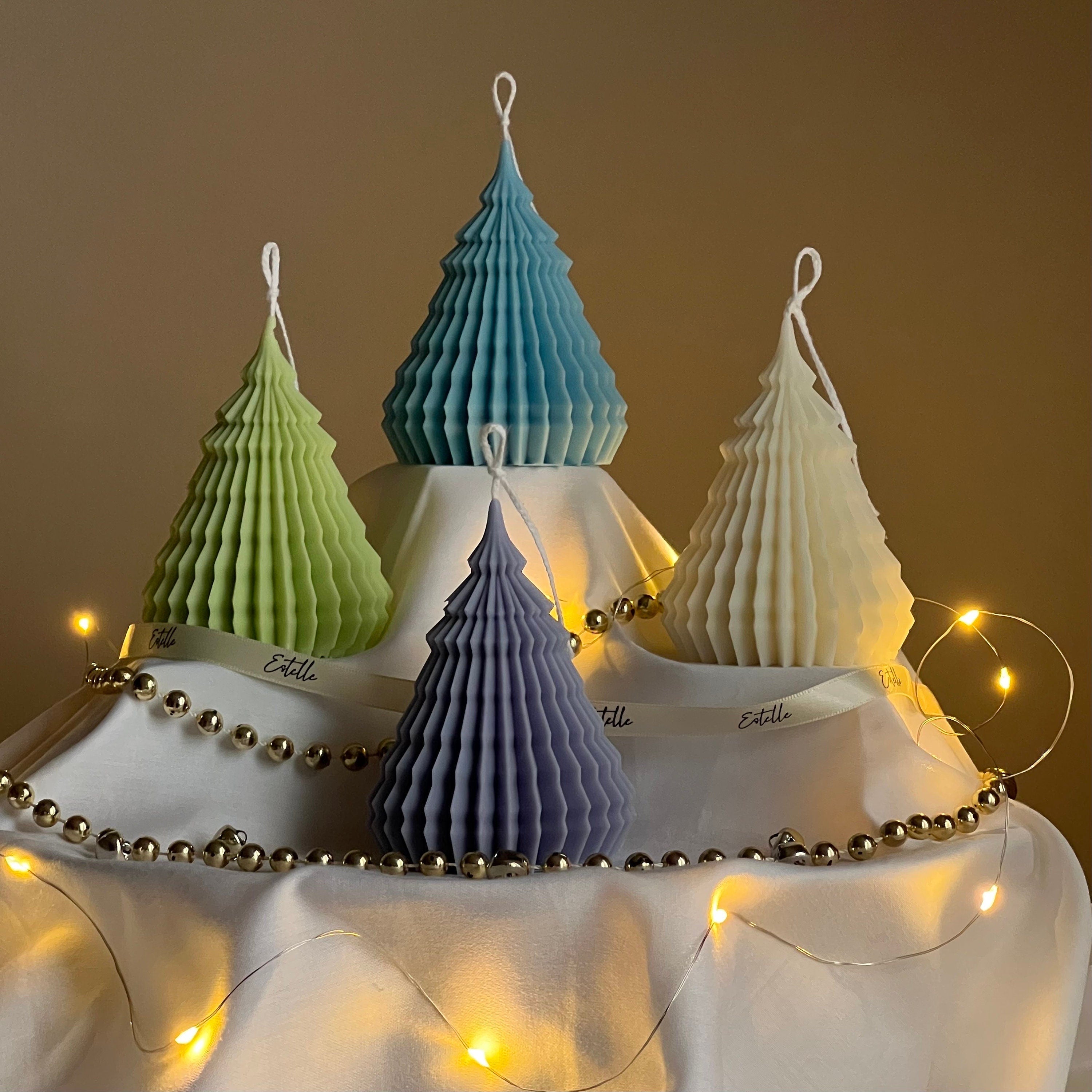 Origami Christmas Tree Candle - HartCentered