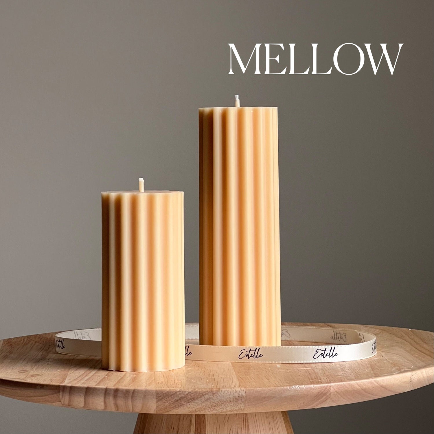 Ribbed Pillar Candle - HartCentered