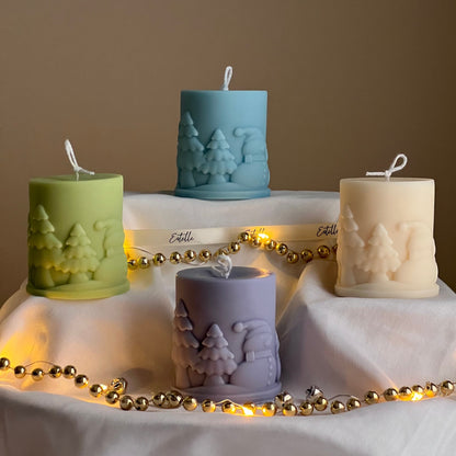 Snowman Pillar Candle - HartCentered