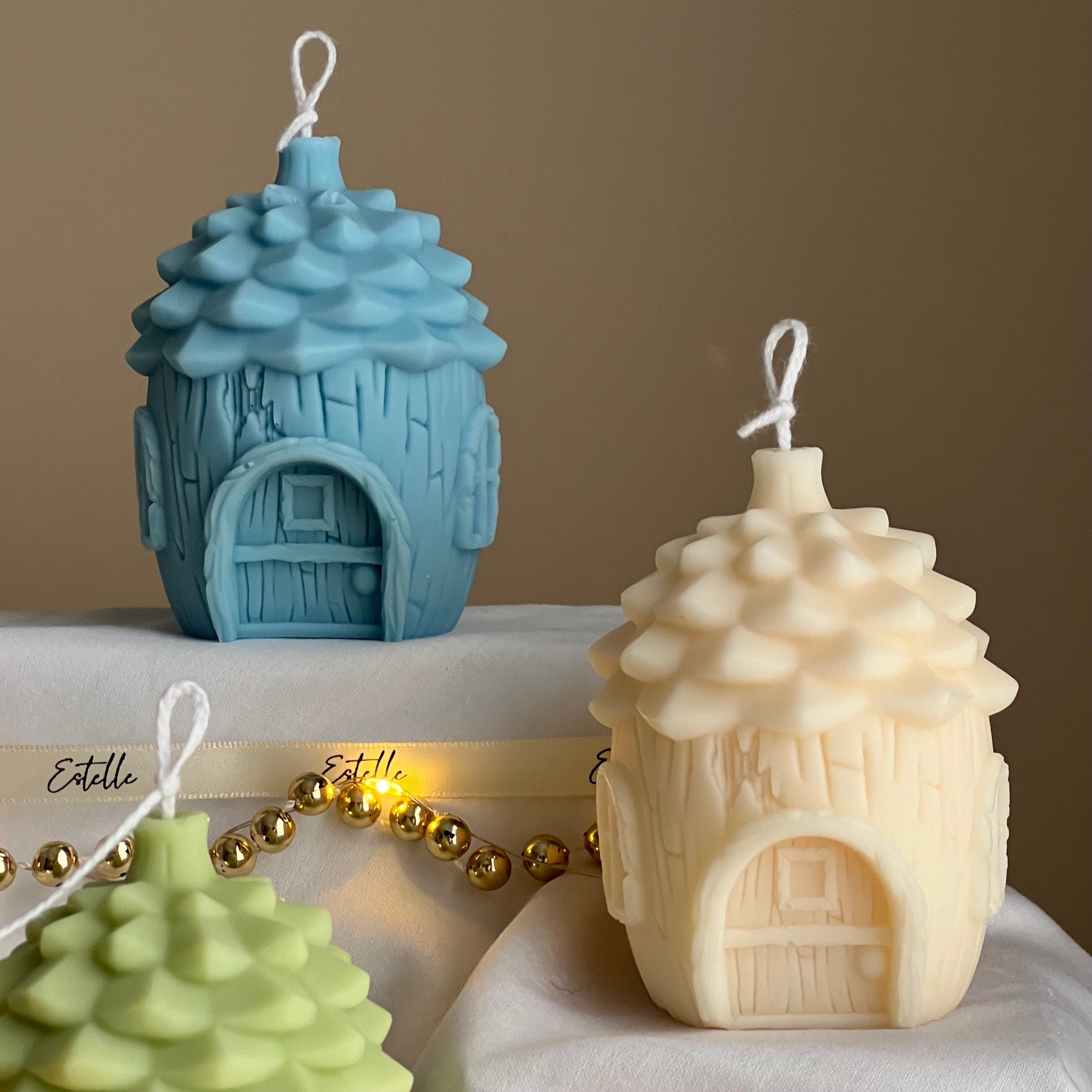 Pine Cone Christmas House Candle - HartCentered