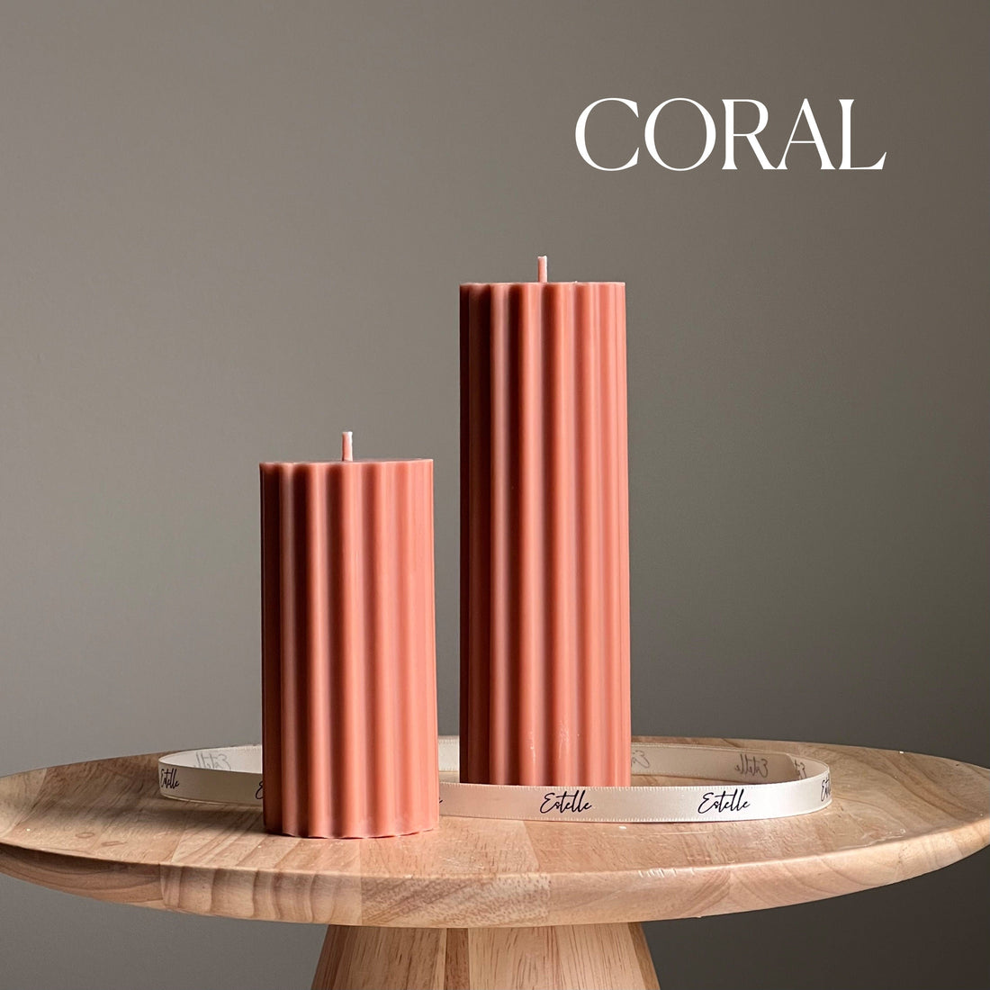 Ribbed Pillar Candle - HartCentered