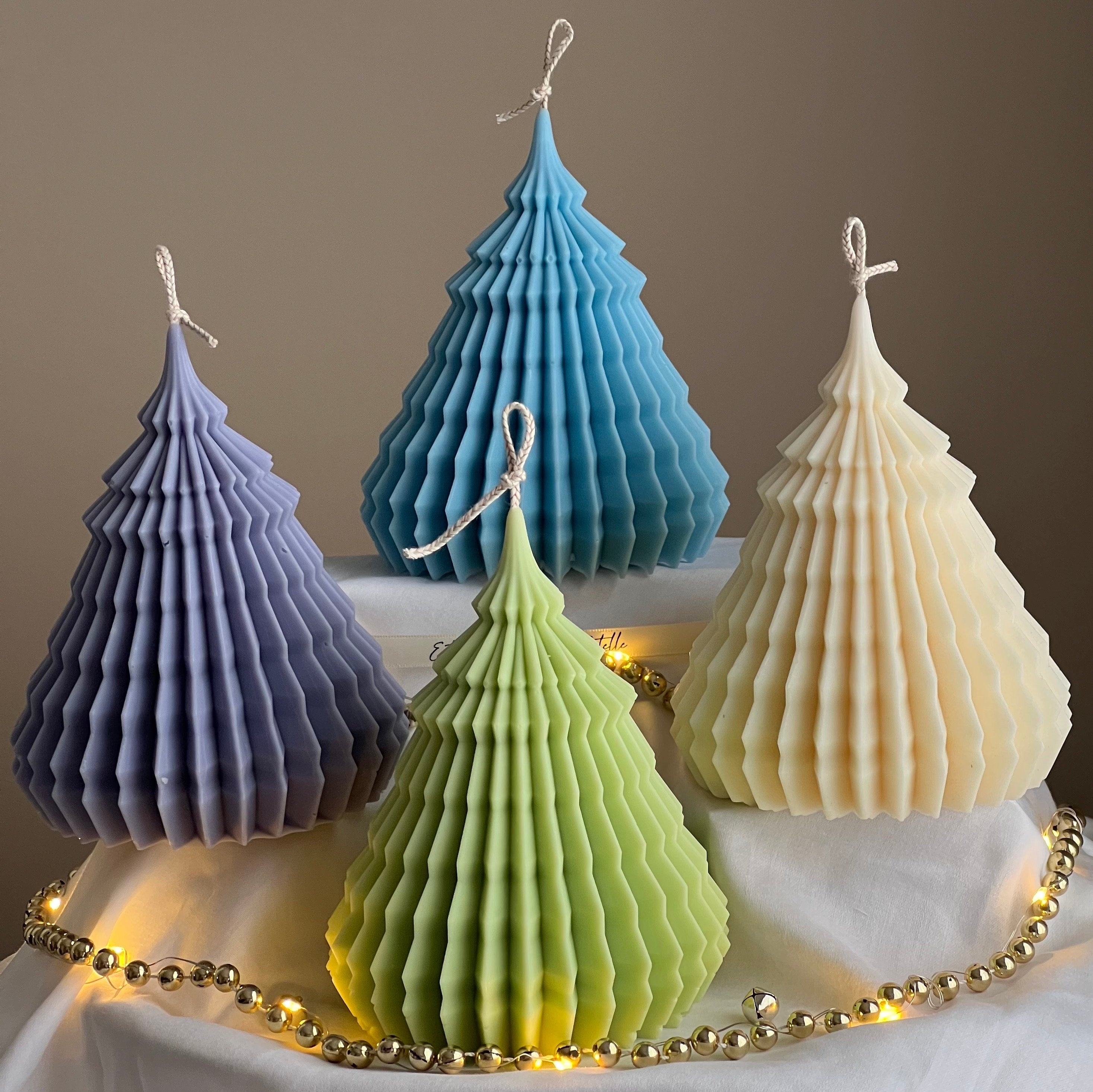 Large Origami Christmas Tree Candle - HartCentered