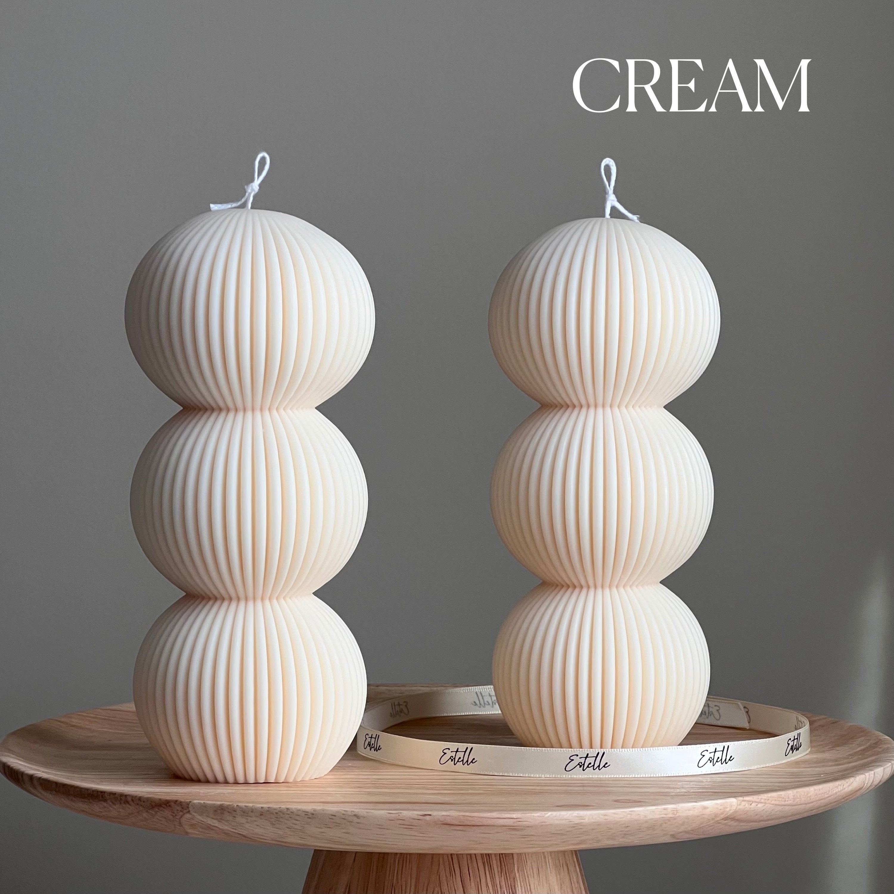 Ribbed Balls Pillar Candle-2