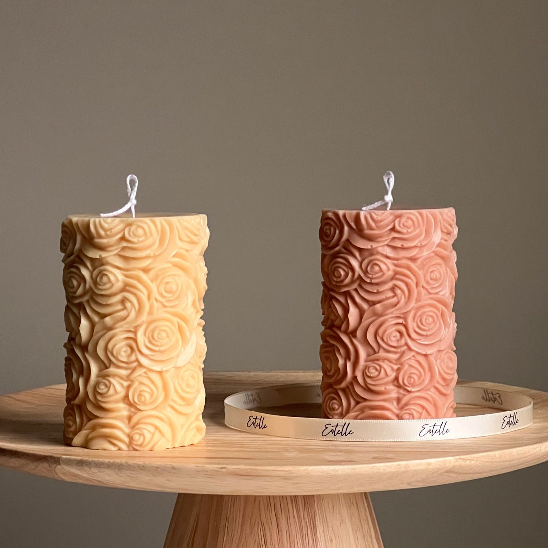 Rose Pillar Candle - HartCentered