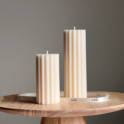 Ribbed Pillar Candle - HartCentered