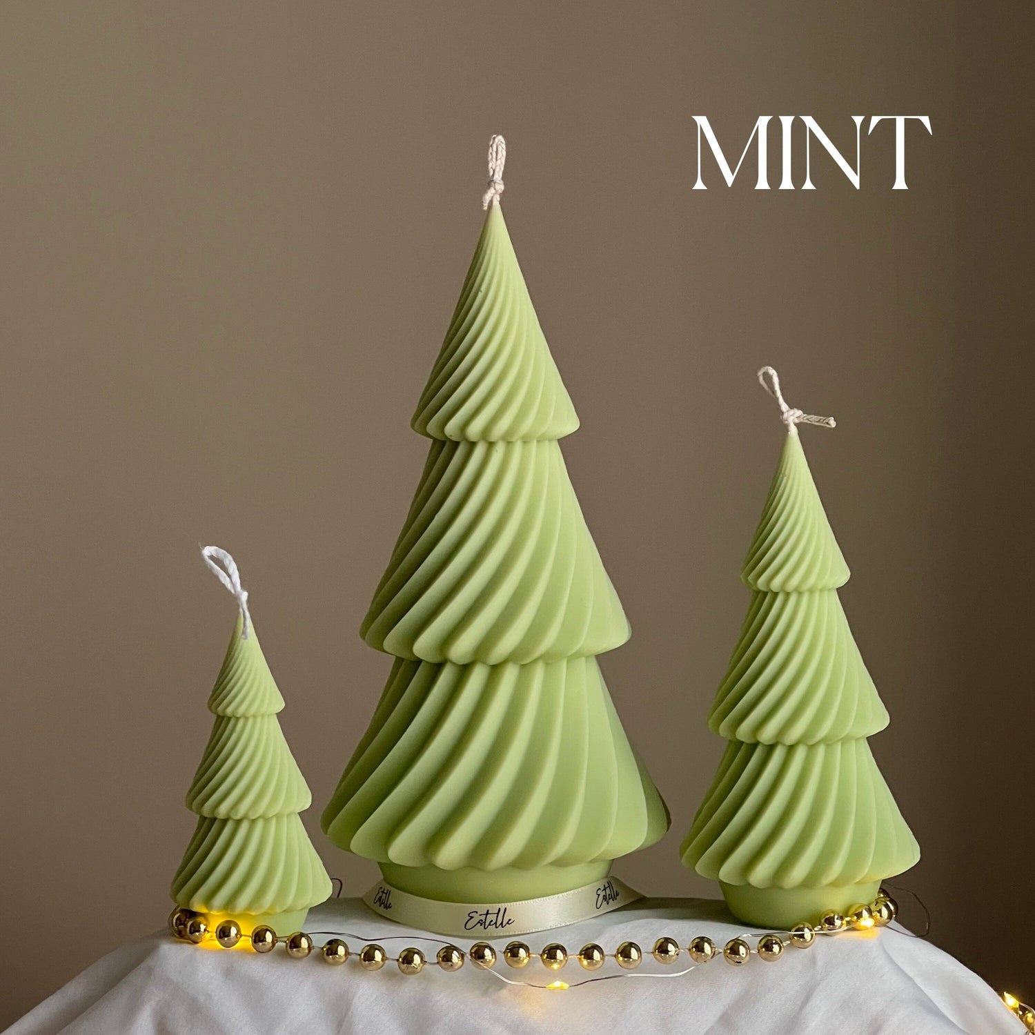 Swirl Ribbed Christmas Tree Candle - HartCentered