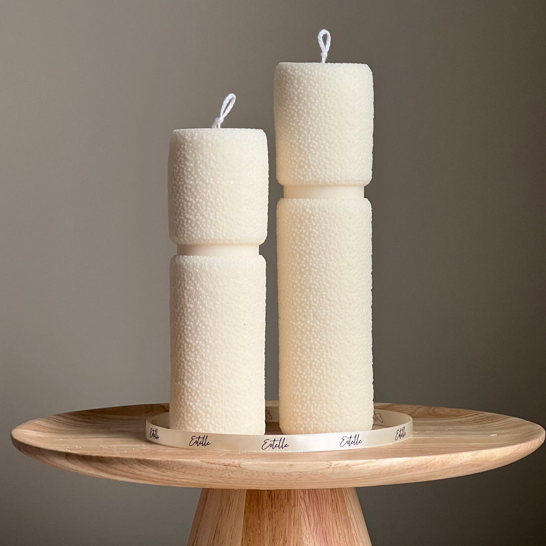 Roman Fluffy Tall Pillar Candle Set - HartCentered