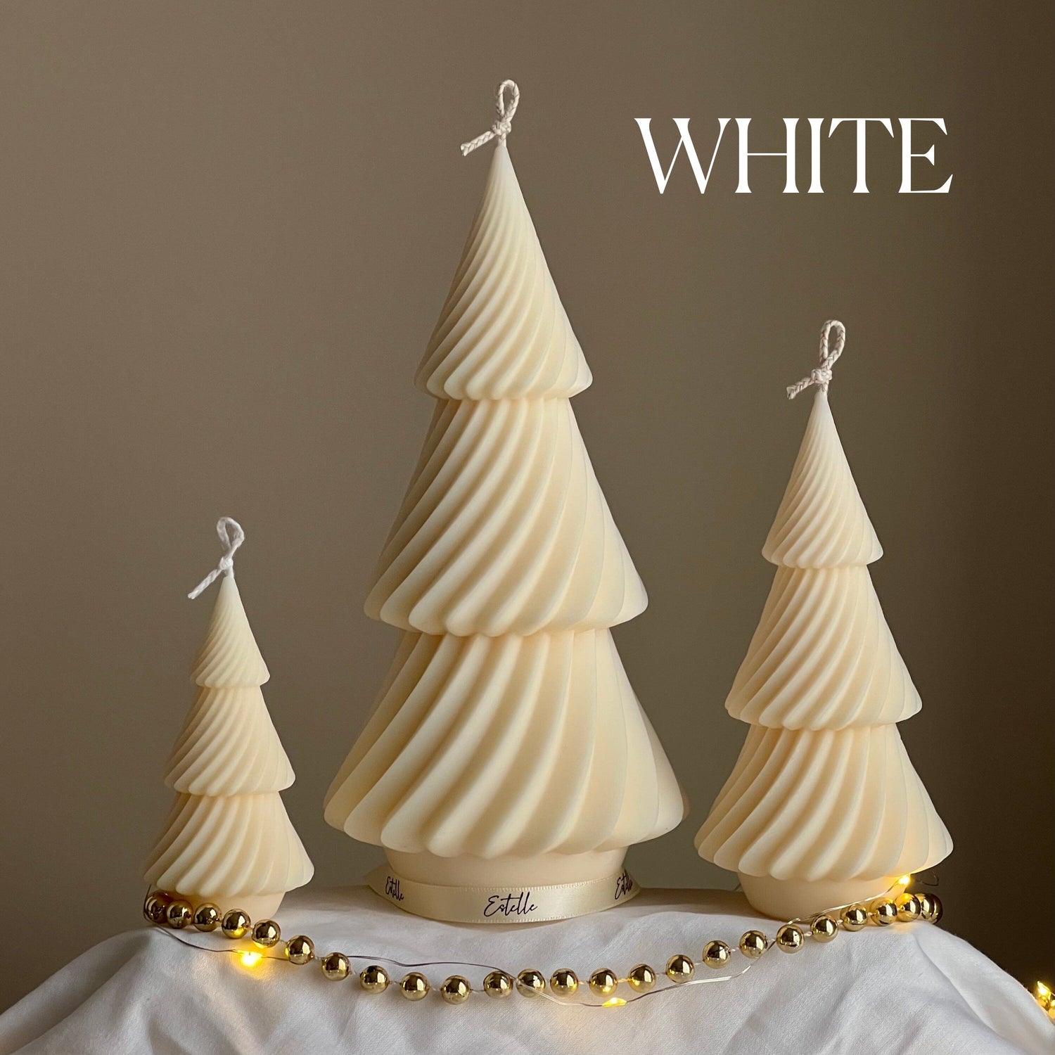 Swirl Ribbed Christmas Tree Candle - HartCentered