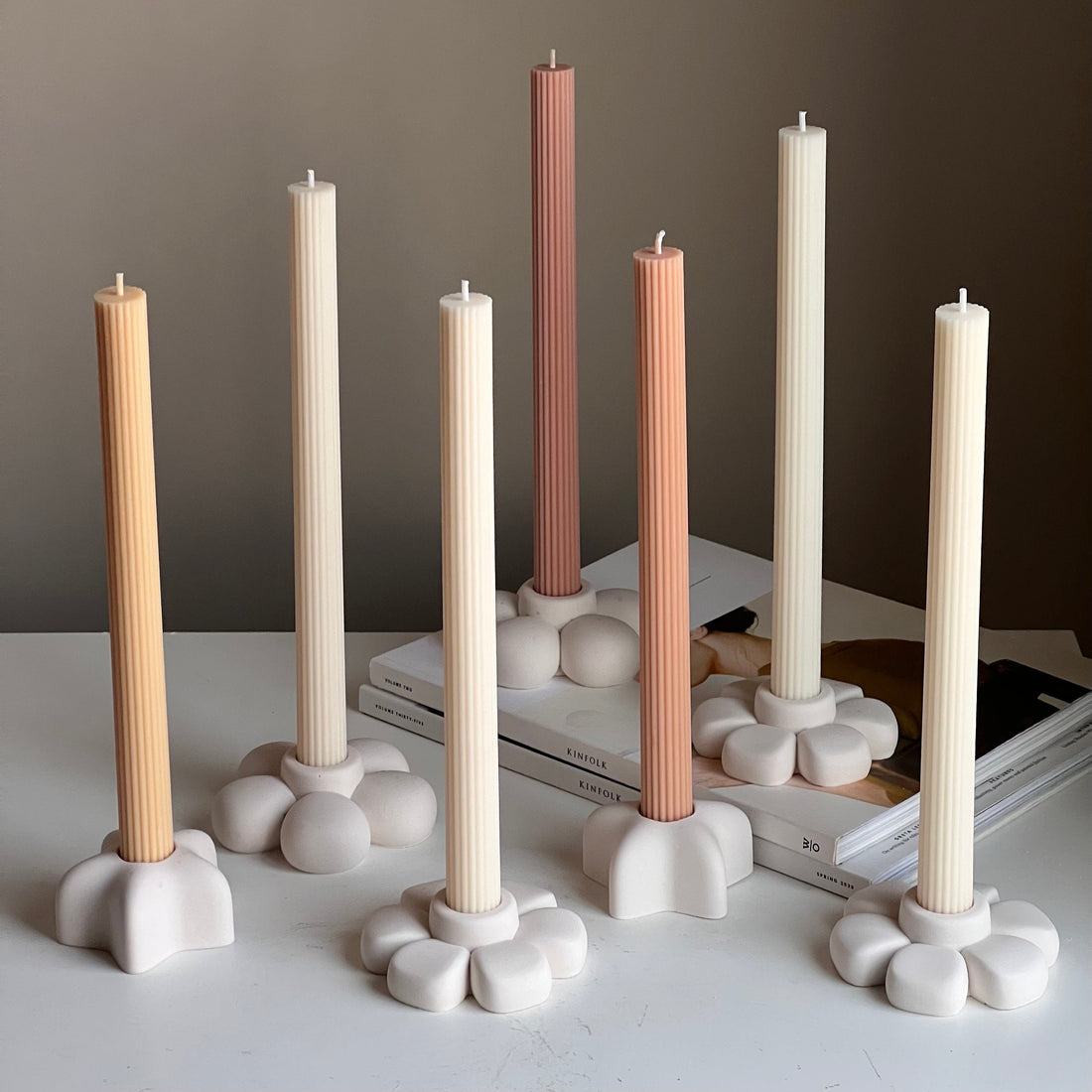 Ribbed Taper Candle - HartCentered