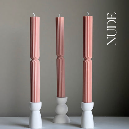 Tall Ribbed Twisted Taper Candle - HartCentered