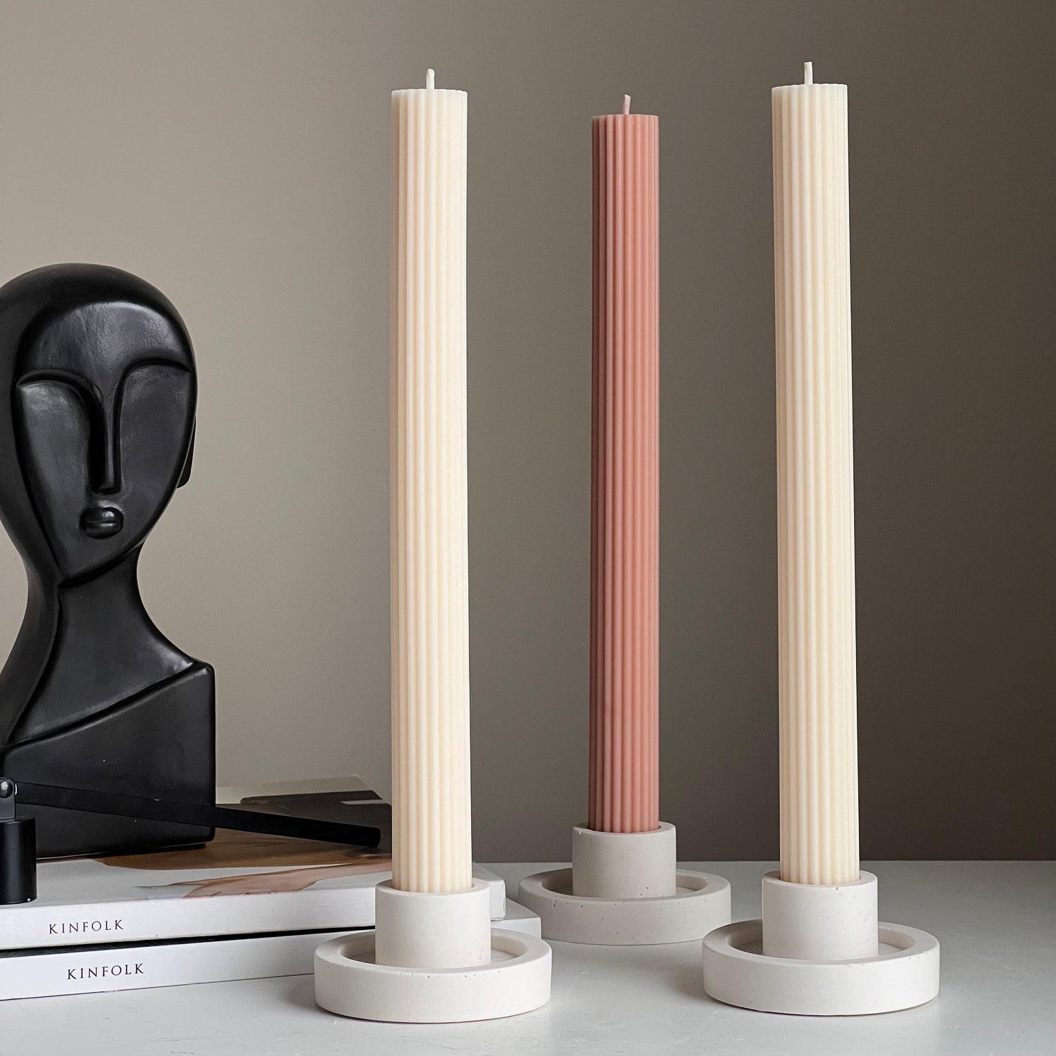 Ribbed Taper Candle - HartCentered