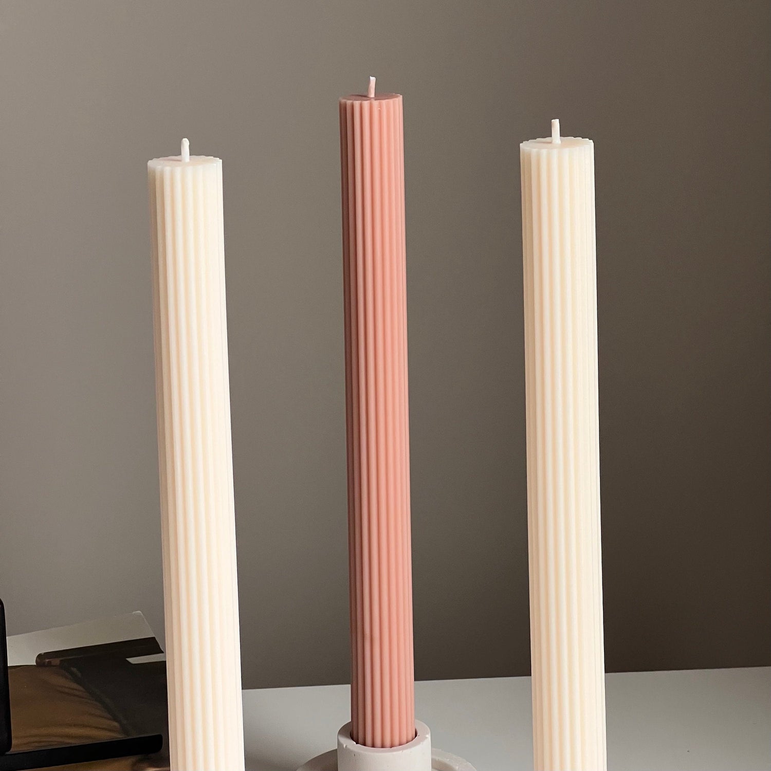 Ribbed Taper Candle - HartCentered