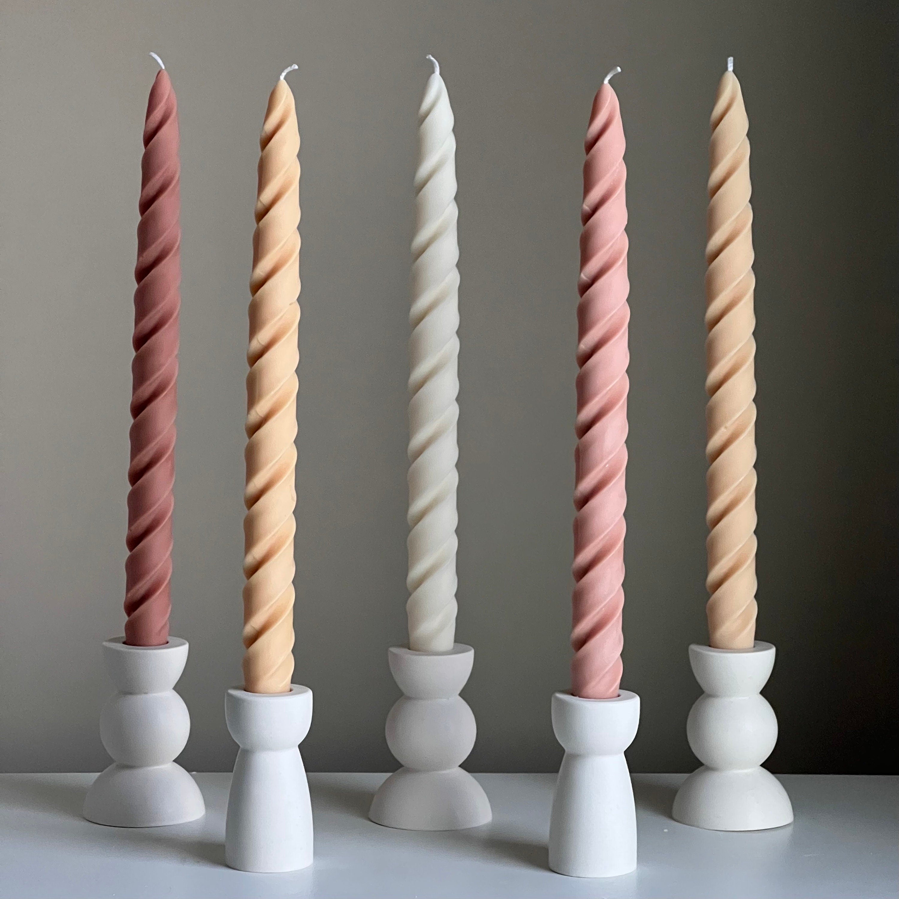 Tall Twisted Taper Candle - HartCentered