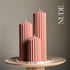 Huge Ribbed Peak Pillar Candle Trio - HartCentered