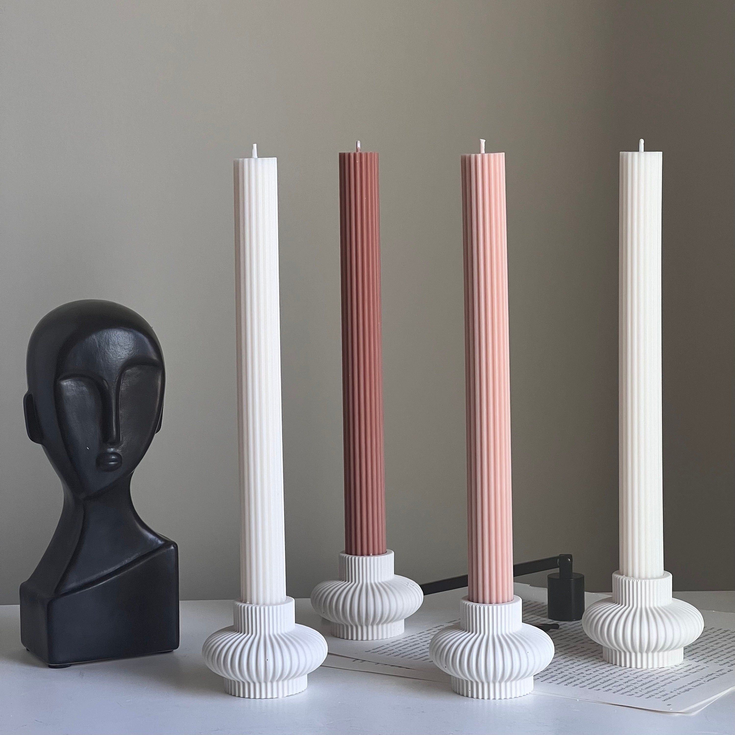 Ribbed Minimal Candlestick Holder - HartCentered