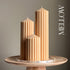 Huge Ribbed Peak Pillar Candle Trio - HartCentered