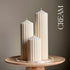 Huge Ribbed Peak Pillar Candle Trio - HartCentered