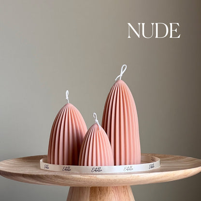 Ribbed Conical Candle Set-1