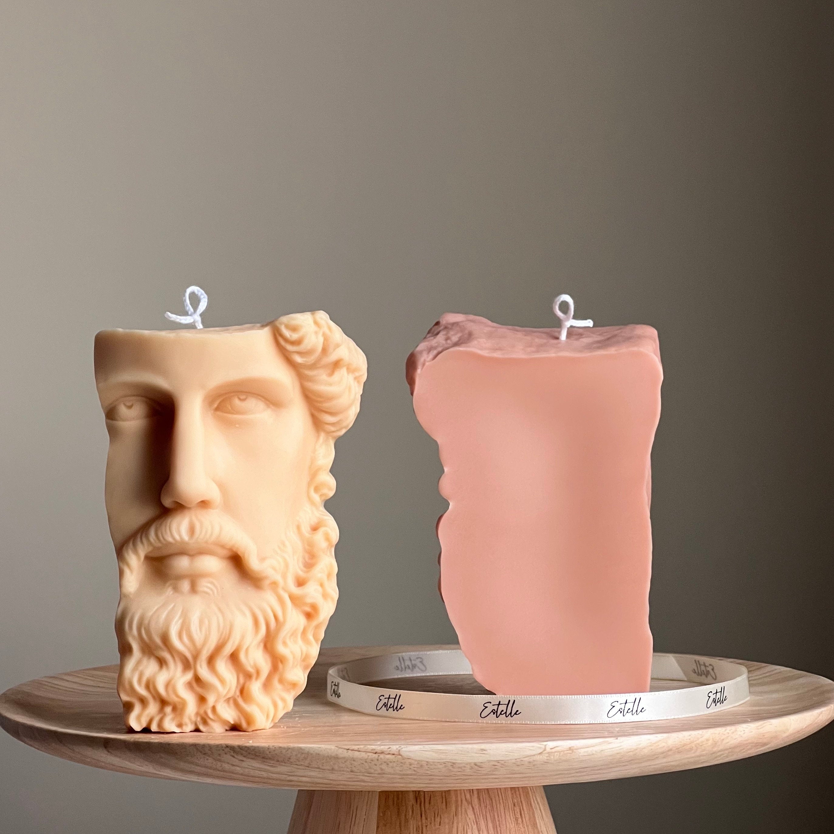 Greek Statue Half Head Candle-1