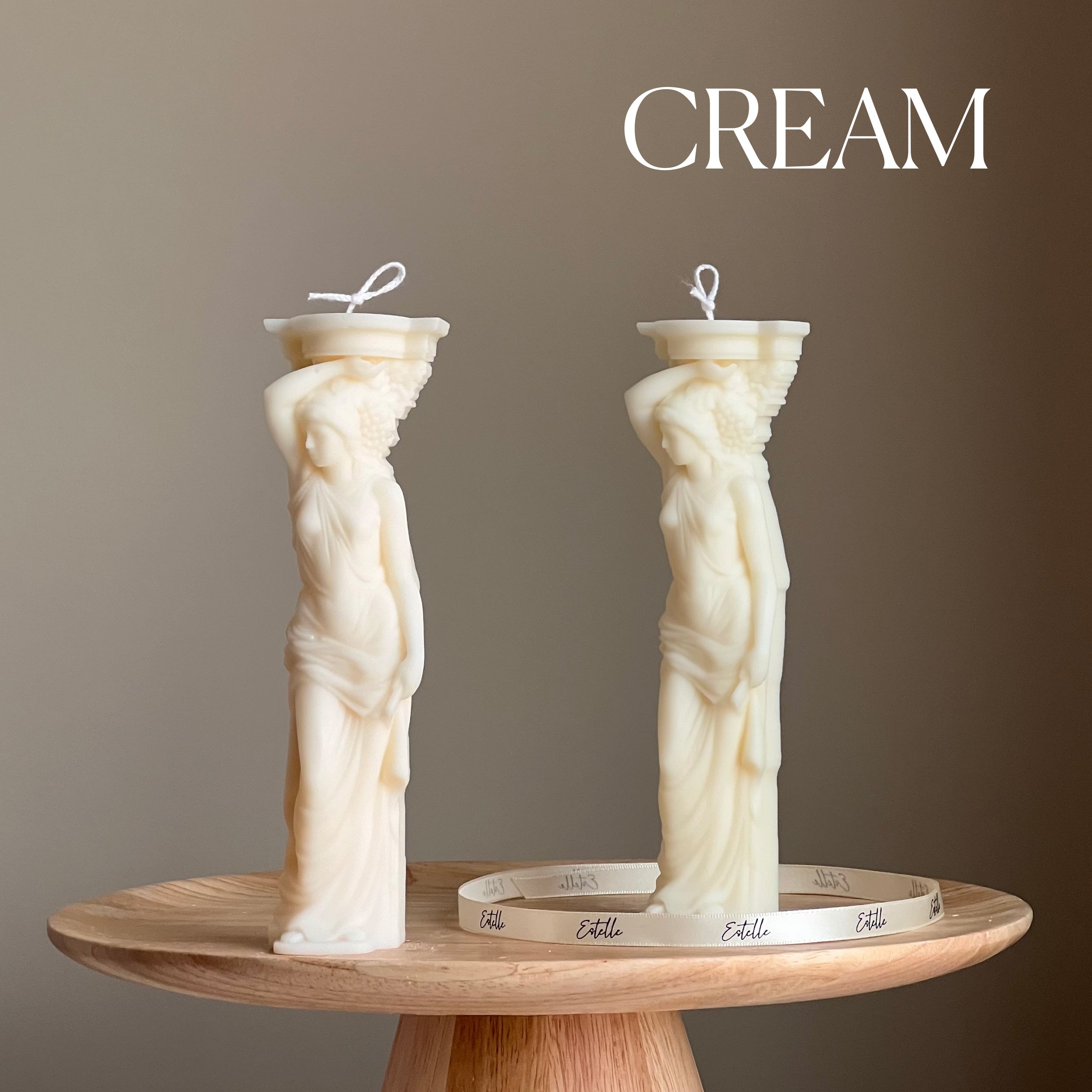 Caryatid Greek Column Candle - HartCentered