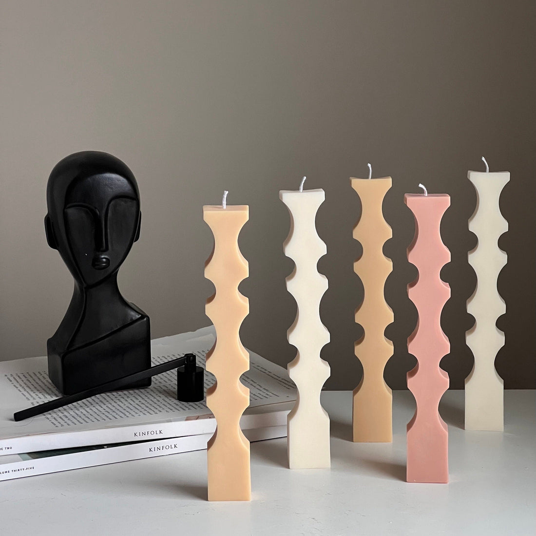 Greko Geometric Column Candle - HartCentered