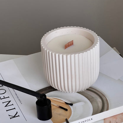 Ribbed Jar Soy Wax Wood Wick Candle - HartCentered