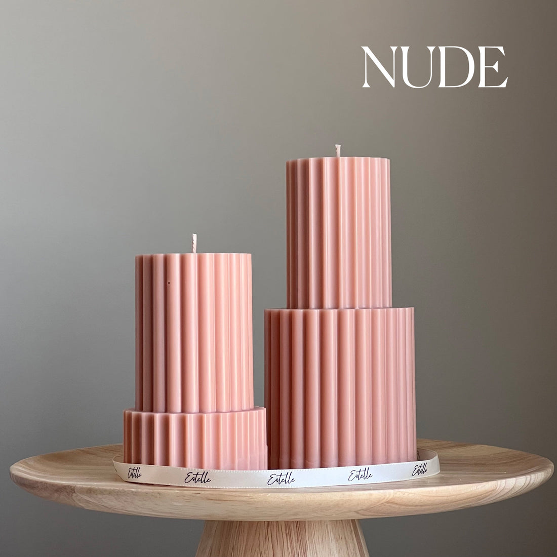 Ribbed Pillar Candle-1