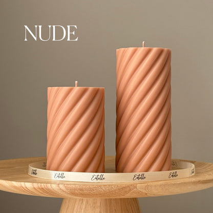 Swirl Pillar Candle Duo-1