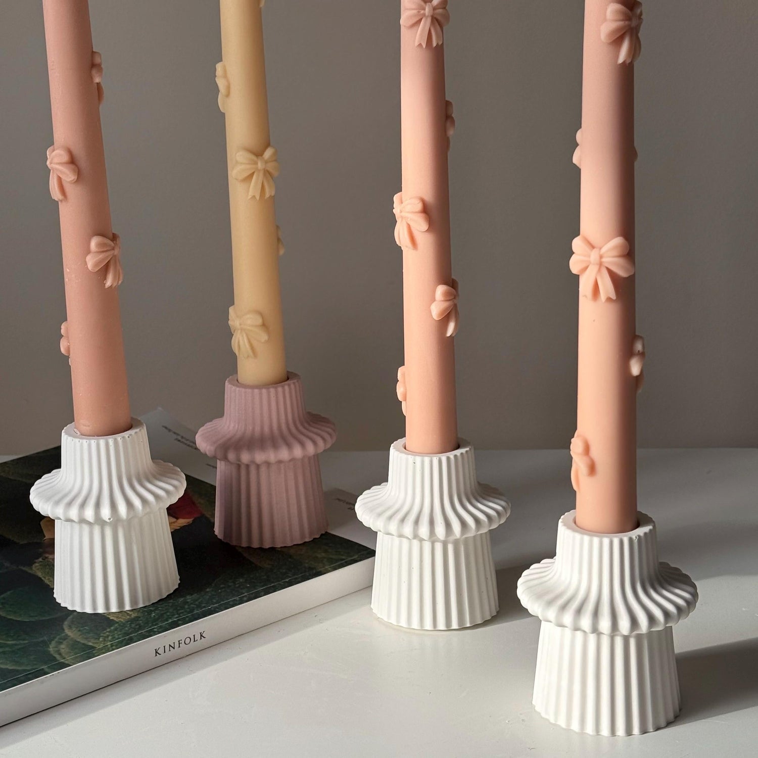 Ribbed Minimal Candlestick Holder-3