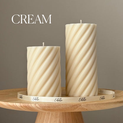 Swirl Pillar Candle Duo-2