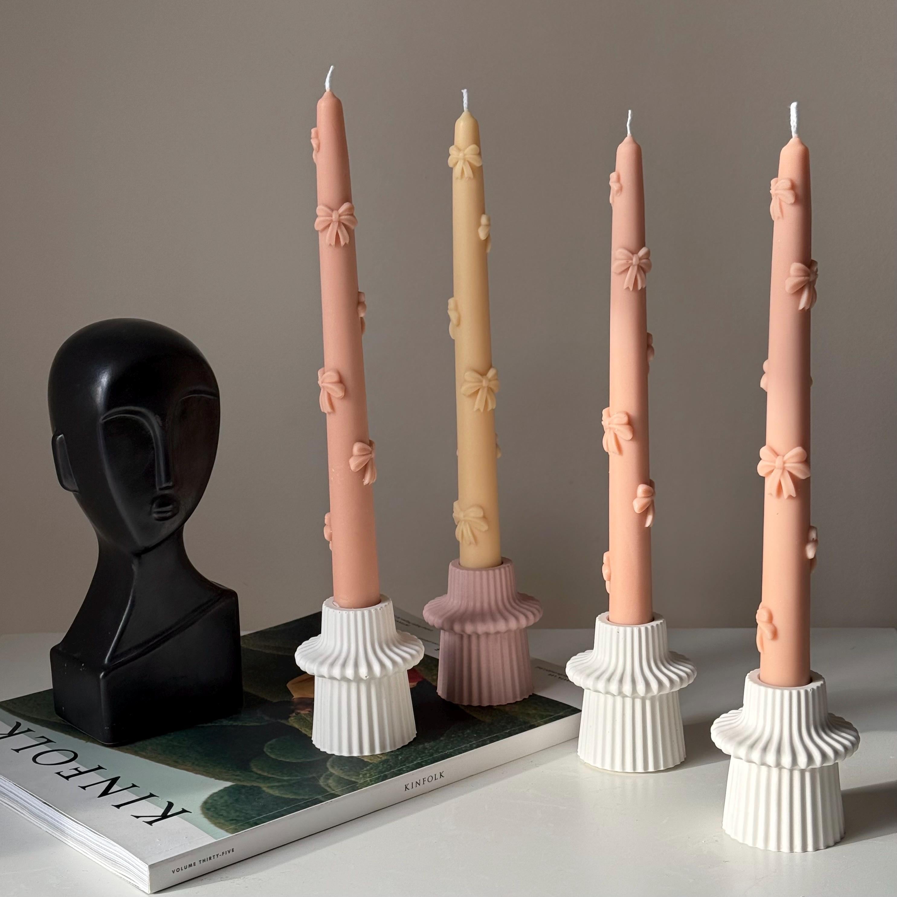 Ribbed Minimal Candlestick Holder-2