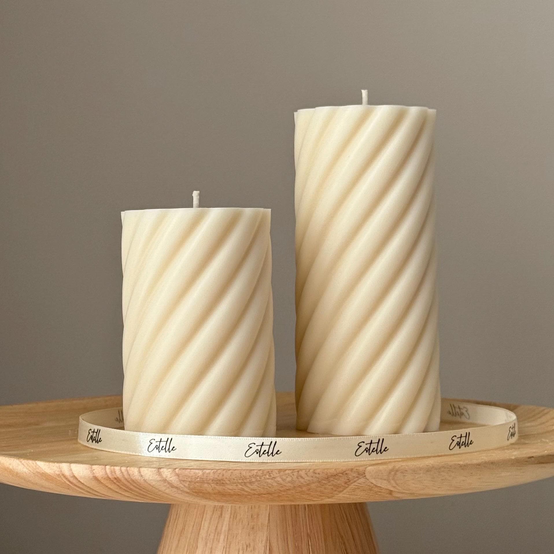 Swirl Pillar Candle Duo-0