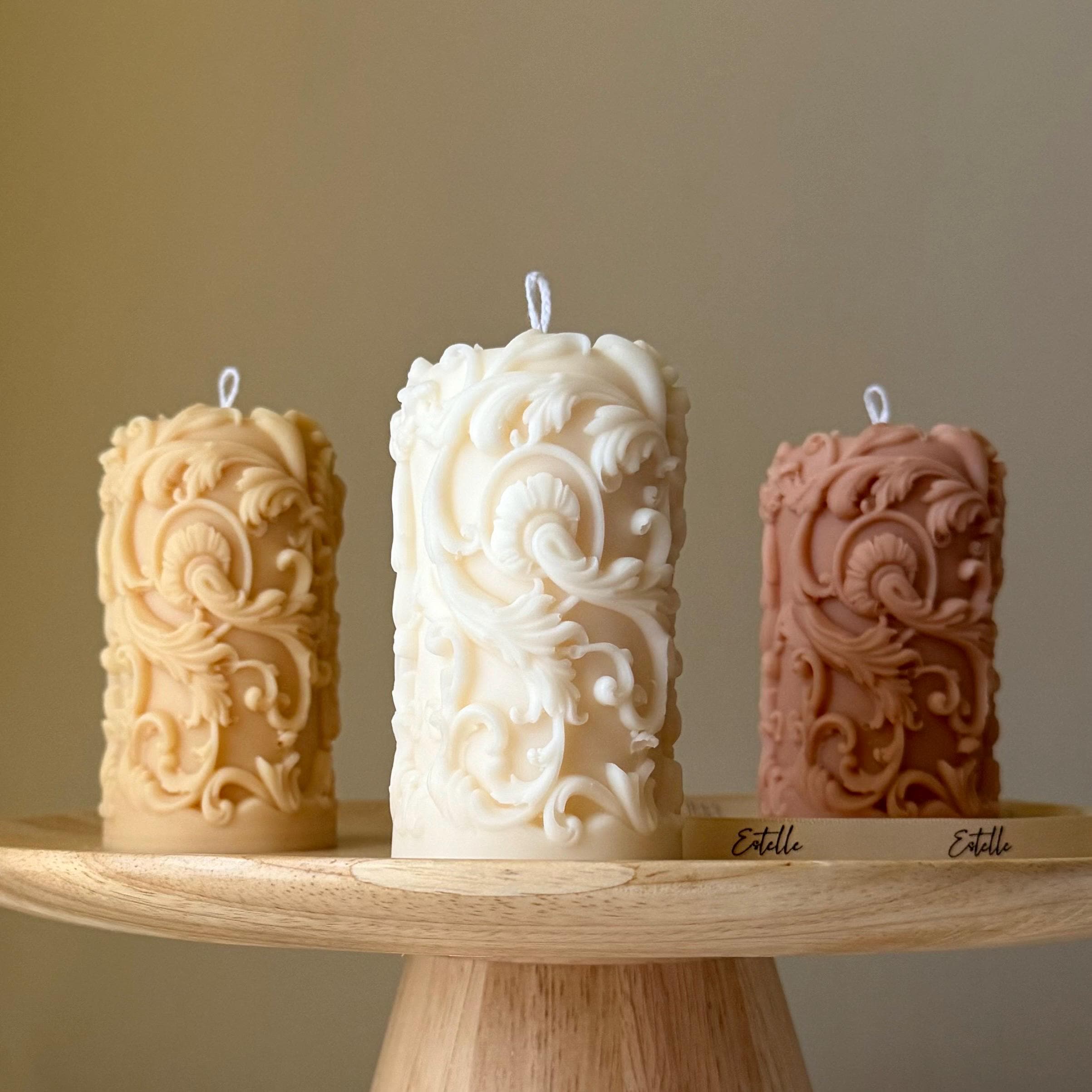 Vintage Lace Pillar Candle-0