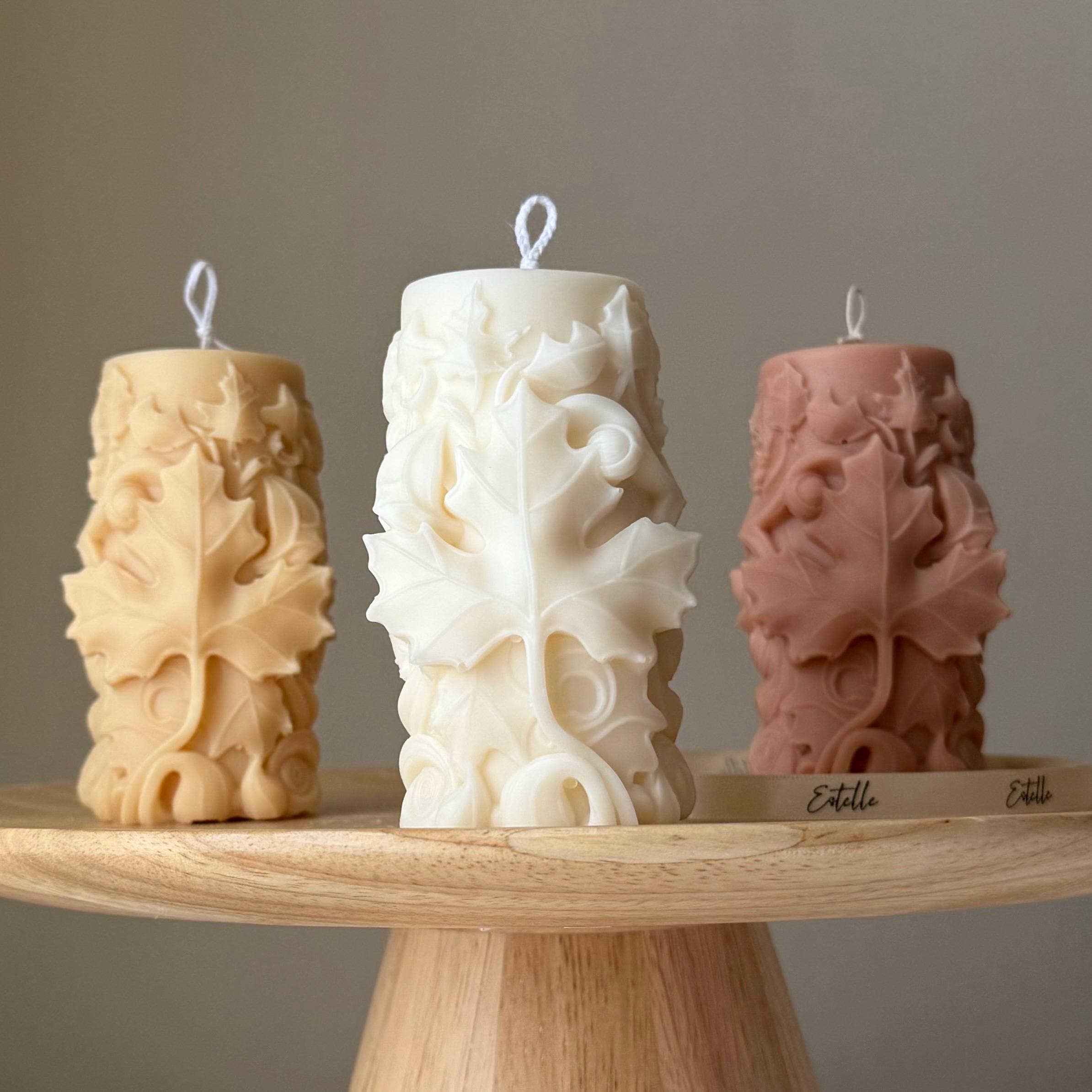 Maple Leaf Pillar Candle-0