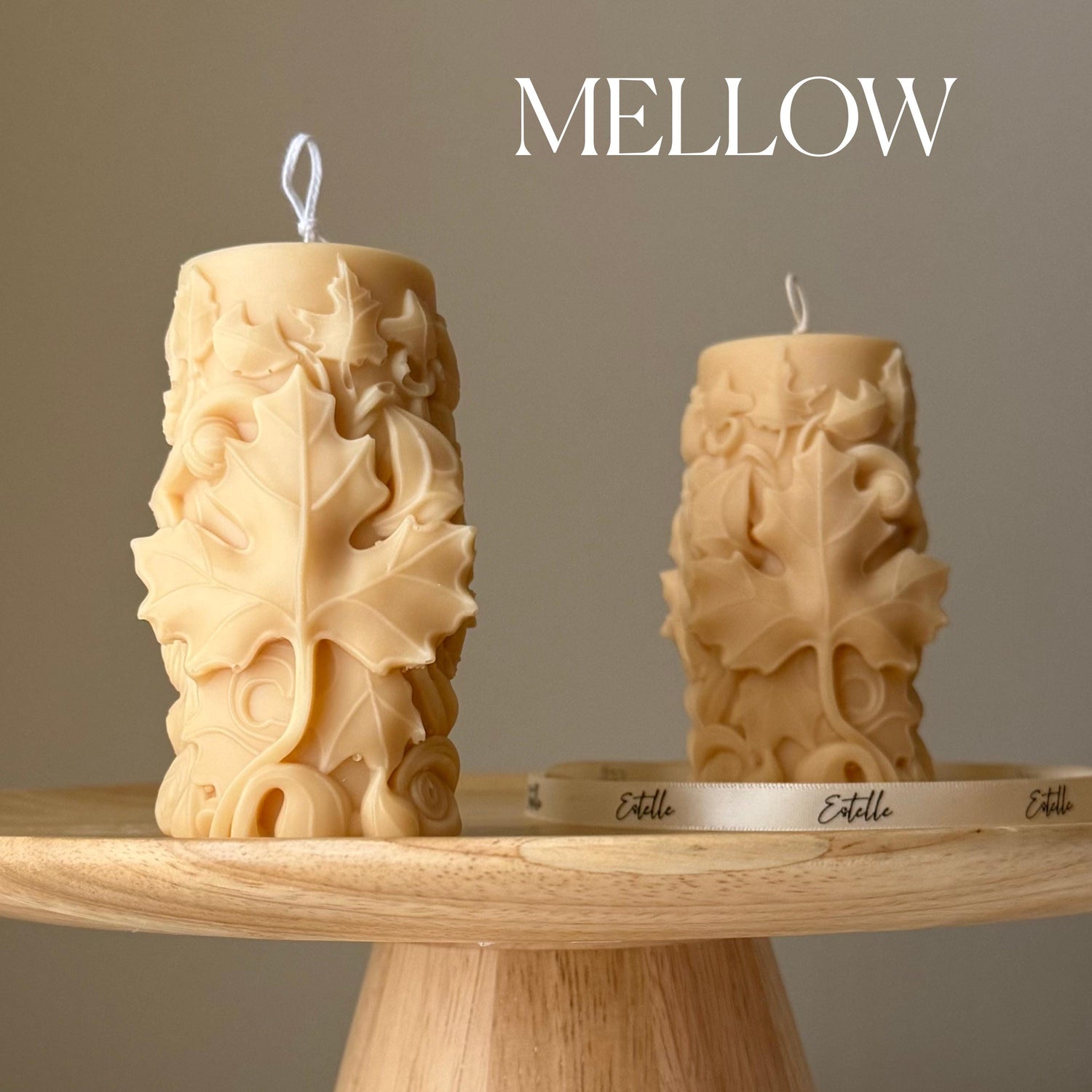 Maple Leaf Pillar Candle-3