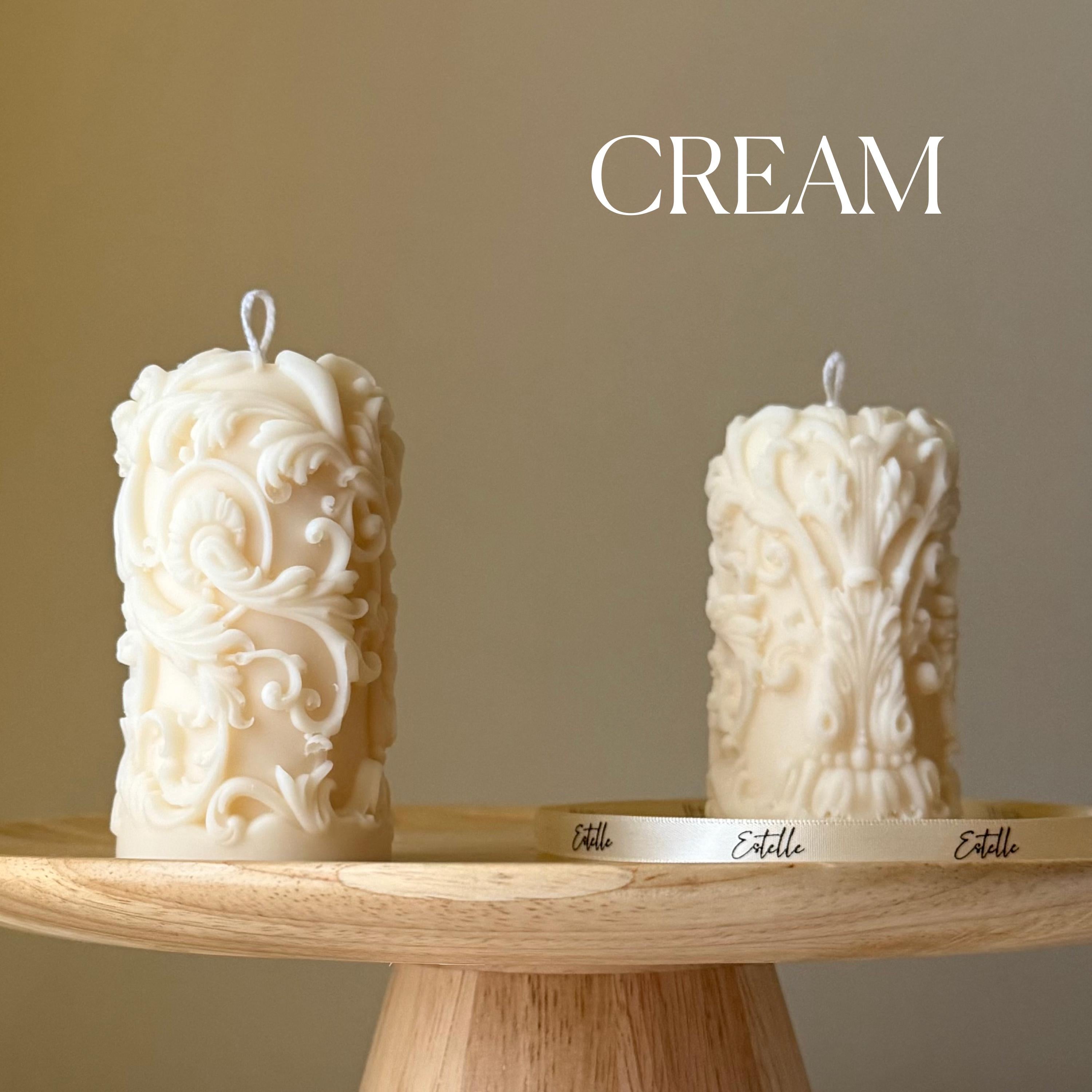 Vintage Lace Pillar Candle-2