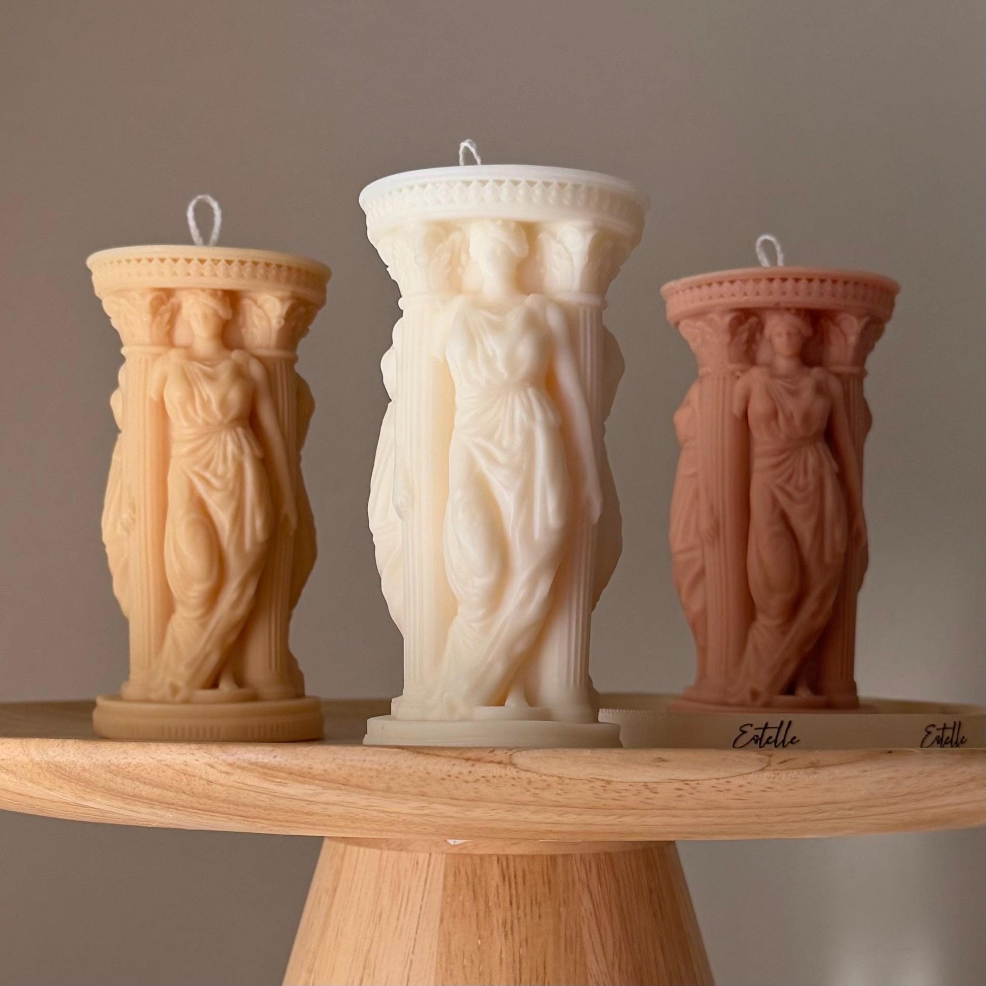 Caryatid Greek Column Candle-0