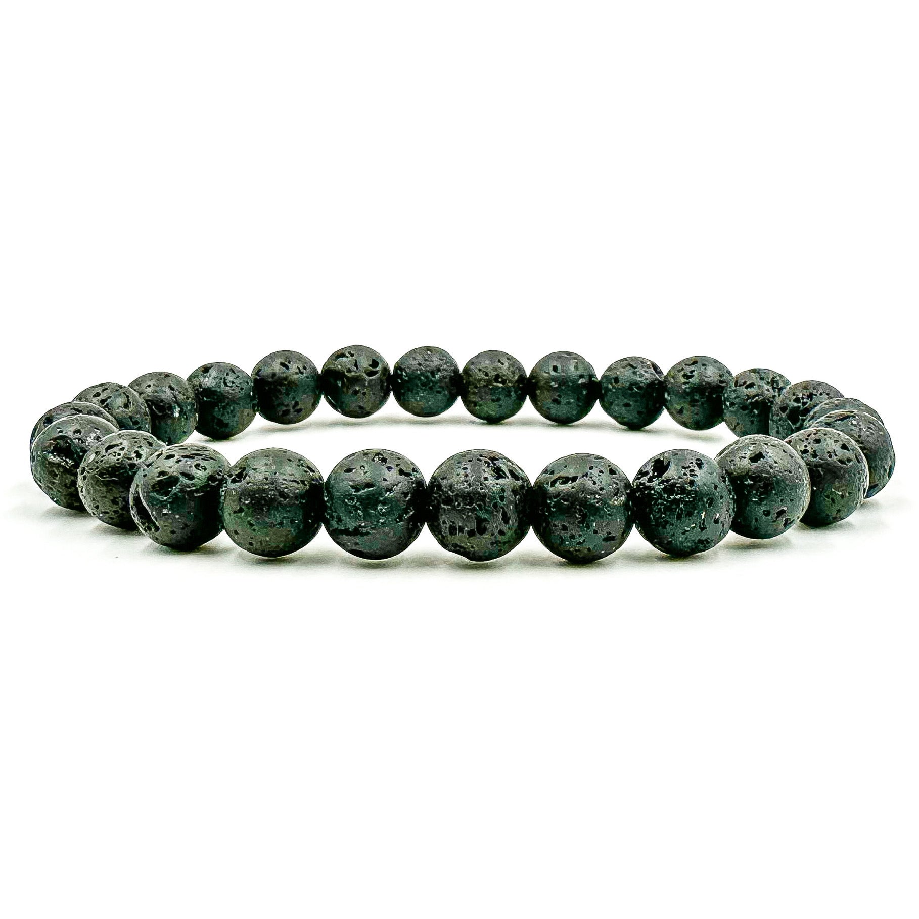 Premium 3 Pack Beaded Bracelet Stack - Sandalwood &amp; Lava Rock-3