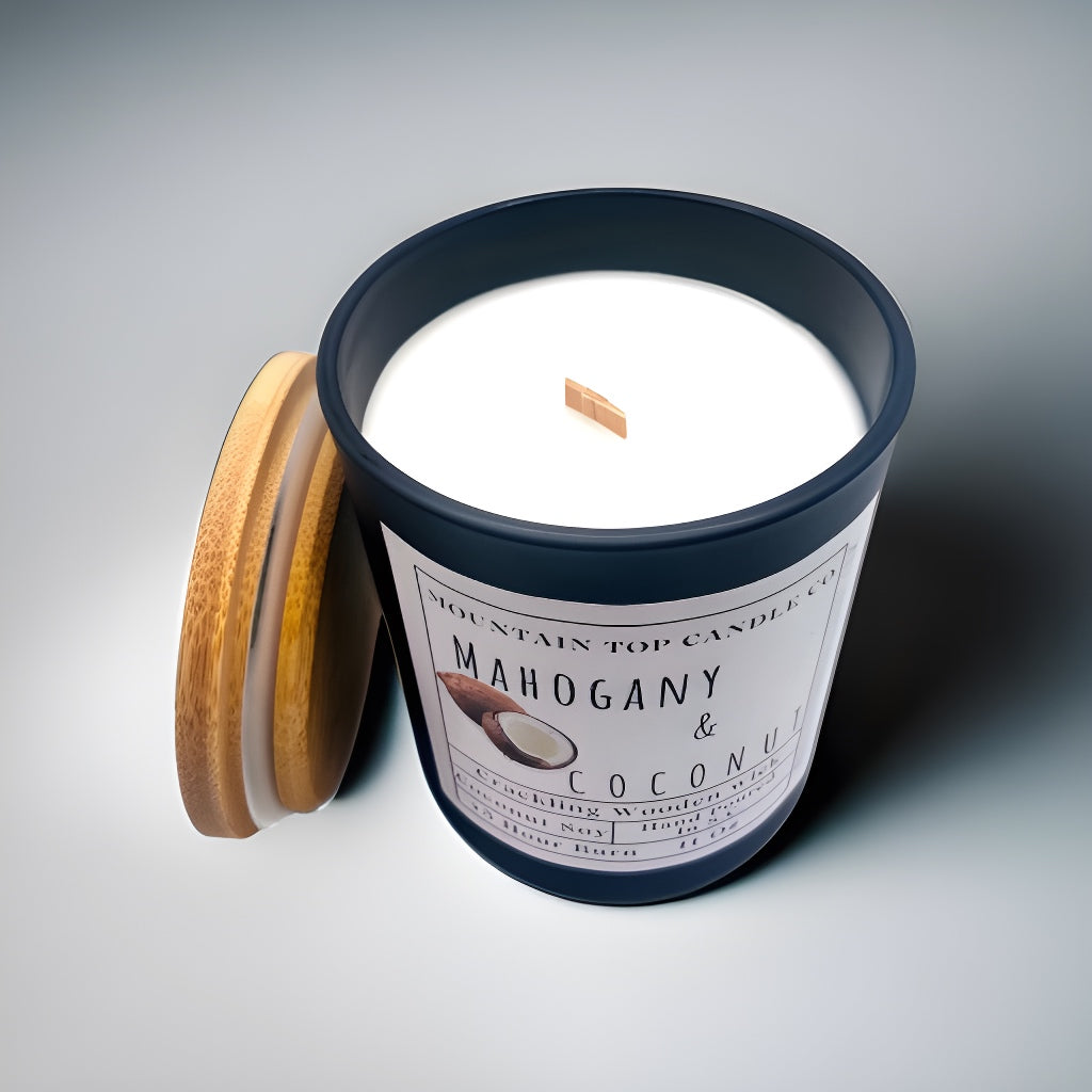 Mahogany &amp; Coconut Woodwick - HartCentered