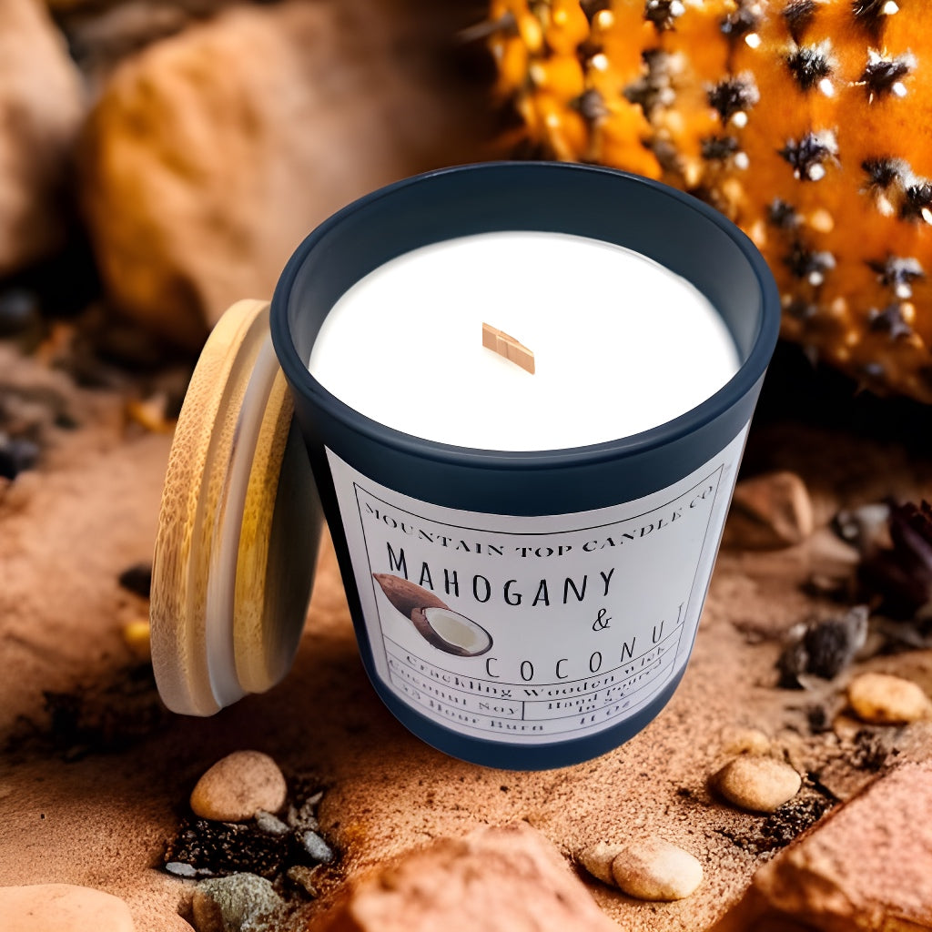 Mahogany &amp; Coconut Woodwick - HartCentered