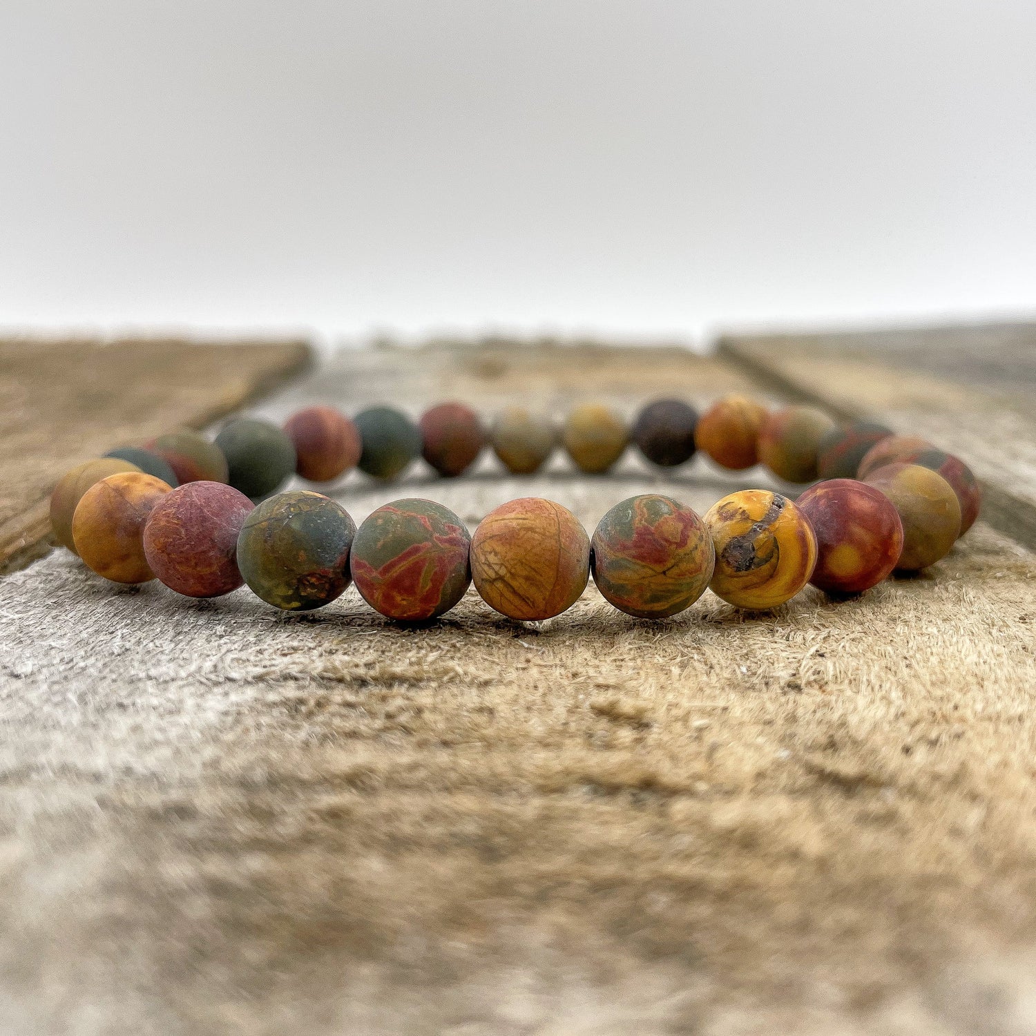 Union - Multicolor Picasso Jasper Gemstone Beaded Bracelet-1