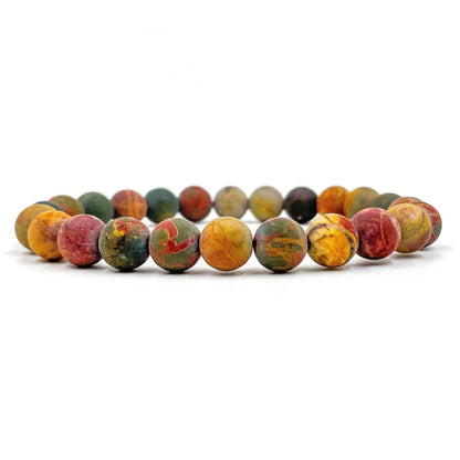 Union - Multicolor Picasso Jasper Gemstone Beaded Bracelet-0