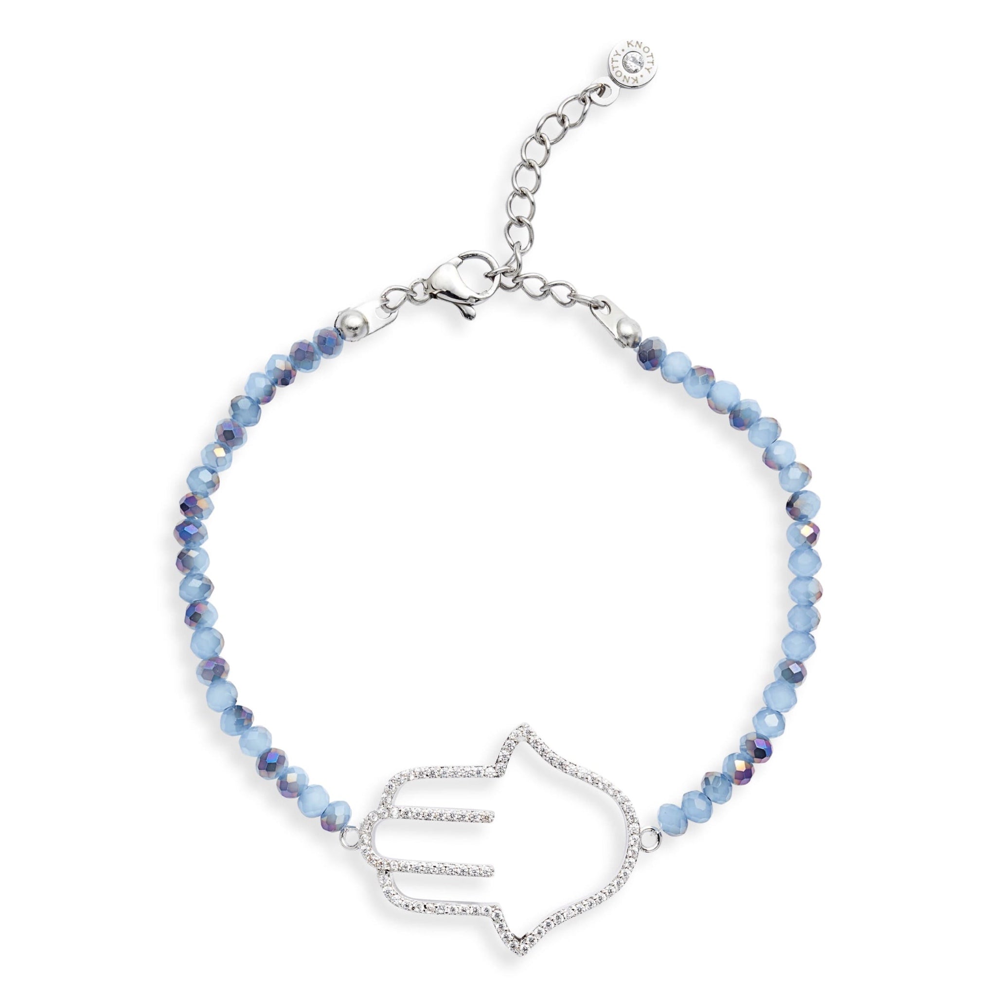 Gemstone Charm Bracelet | Stainless Steel &amp; Glass Beads | More Options Available - HartCentered